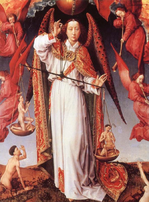 Rogier van der Weyden Saint Michael Weighing Souls Spain oil painting art